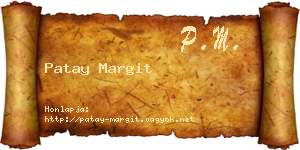 Patay Margit névjegykártya